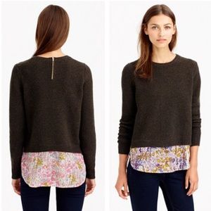 J.Crew Merino Shirttail Sweater in Liberty Print, size S